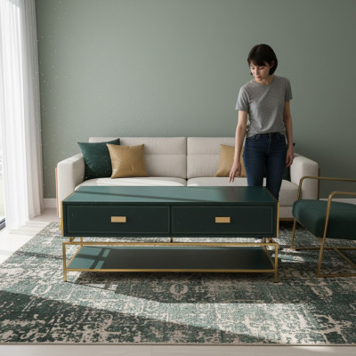Living room coffee table luxury design style modern coffee tables wood green