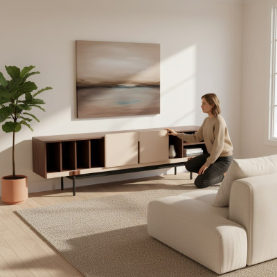 Living room modern TV cabinet furniture RTV stand wood design cabinets