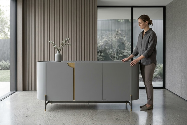 Dining room sideboard gray luxury style modern design furniture wood dresser