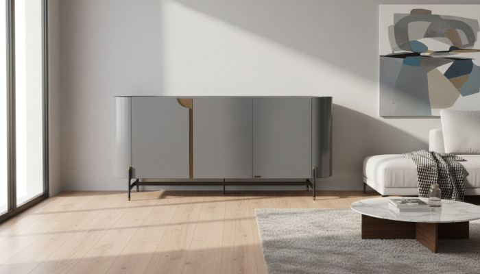 Dining room sideboard gray luxury style modern design furniture wood dresser
