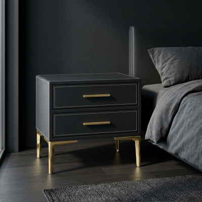 Nightstand luxury black bedroom new design furniture style modern