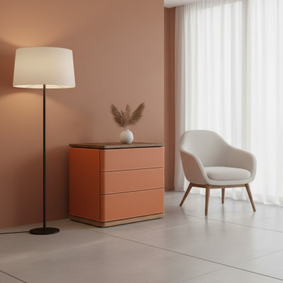 Bedroom nightstand design new material wood luxury orange