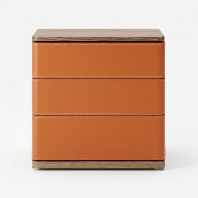 Bedroom nightstand design new material wood luxury orange