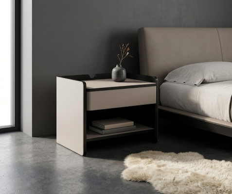 Bedroom nightstand modern wood beige luxury side tables furniture