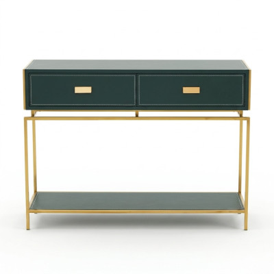 Console table green living room furniture wood stainless steel furniture luxury sideboard