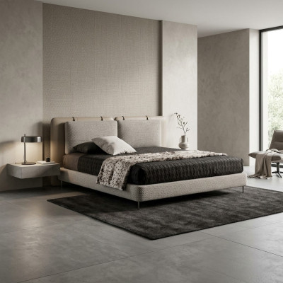 Bedroom large double bed stylish bed wood new luxury modern