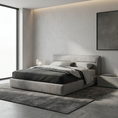 Bed double bed stylish gray bed double bed for bedroom beds