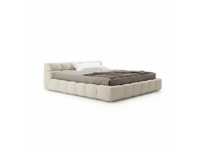 White beige bed bedroom beds double beds sleep beds textile