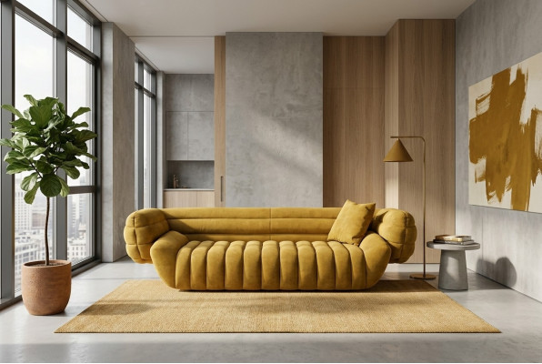 Three-seater sofa, 3-seater luxury couches, white upholstery, designer furniture, new