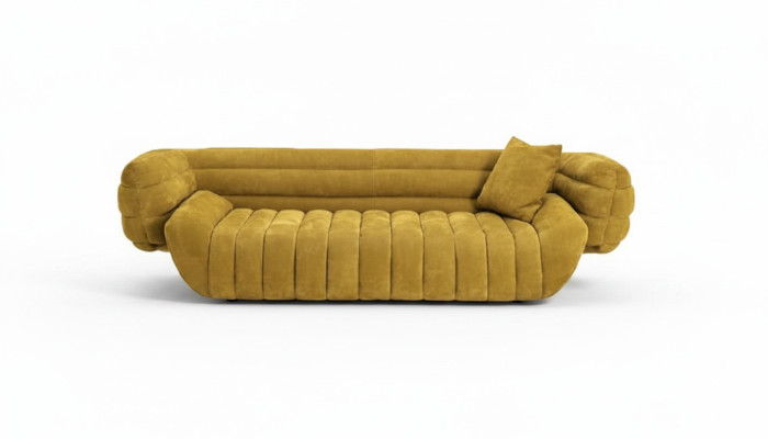 Three-seater sofa, 3-seater luxury couches, white upholstery, designer furniture, new