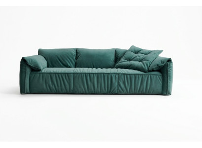 Designer blue sofa 3-seater couch living room seating furniture textile sofas