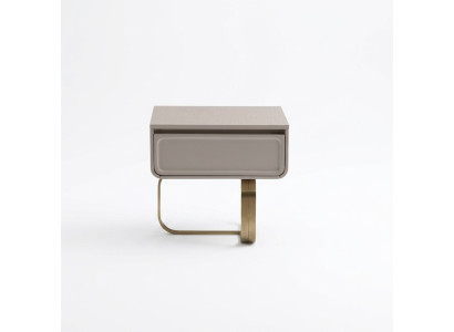 Beige nightstand bedroom side table stainless steel wooden table modern