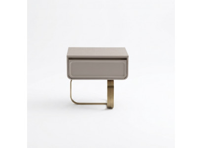 Beige nightstand bedroom side table stainless steel wooden table modern