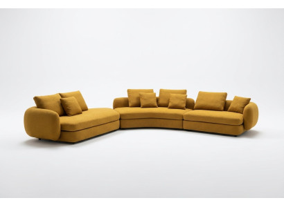 Living room luxury furniture sectional sofa L-shape couch design upholstery textile