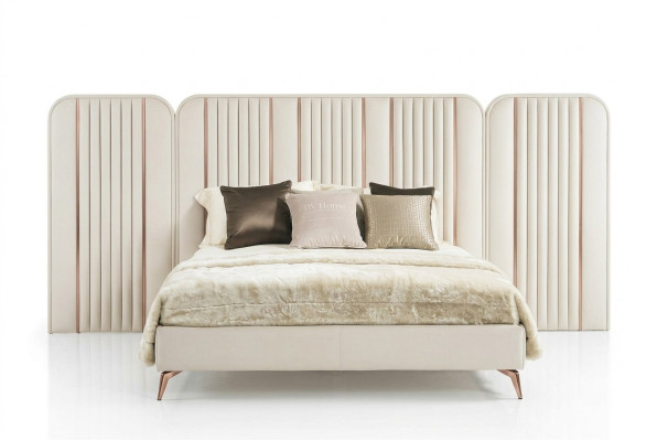 Bedroom double bed beige bed frame king-size bed luxury furniture