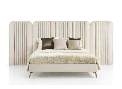 Bedroom double bed beige bed frame king-size bed luxury furniture