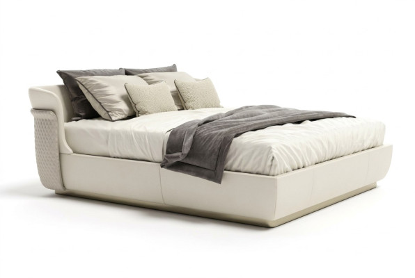 Designer white double bed bedroom furniture large family beds bed