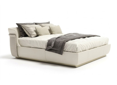 Designer white double bed bedroom furniture large family beds bed