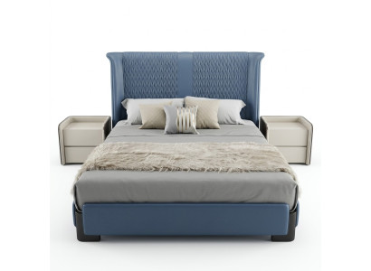 Bedroom set bed 2x nightstand 3 pcs. Design modern luxury bed group new