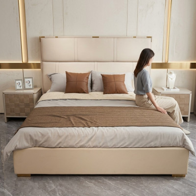 Bedroom set bed 2x nightstand design modern luxury beds 3-piece set