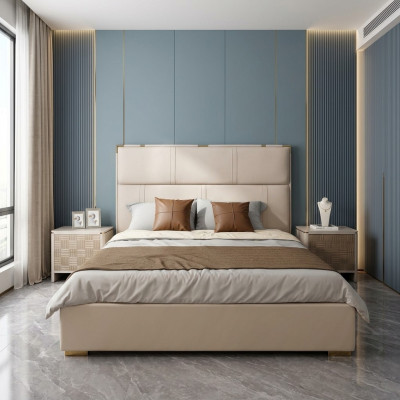 Bedroom set bed 2x nightstand design modern luxury beds 3-piece set