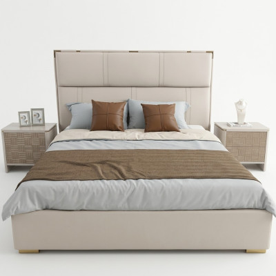 Bedroom set bed 2x nightstand design modern luxury beds 3-piece set