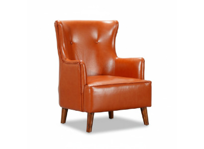 Orange armchair single-seater living room luxury faux leather upholstered furniture new