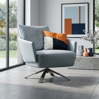 Armchair Upholstered Furniture Designer Modern Living Room Swivel Chair Textile New