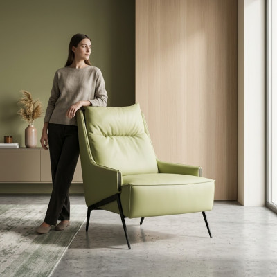 Living room armchair 1 seat couch upholstery luxury textile design wood furniture