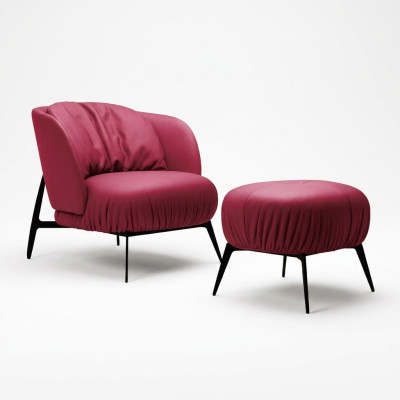 Chair, Ottoman, Living Room, Design, Modern Set, Upholstery, Relax 2-piece.
