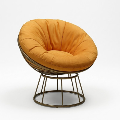 Armchair Club Lounge Designer Upholstered 1-Seater Relax Single Seat Orange