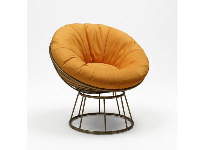 Armchair Club Lounge Designer Upholstered 1-Seater Relax Single Seat Orange