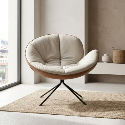 Armchair single-seater design living room upholstery wood single modern white new
