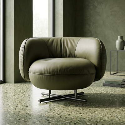Armchair 1 Seater Faux Leather Lounge Luxury Upholstery Single Seat Design Gray