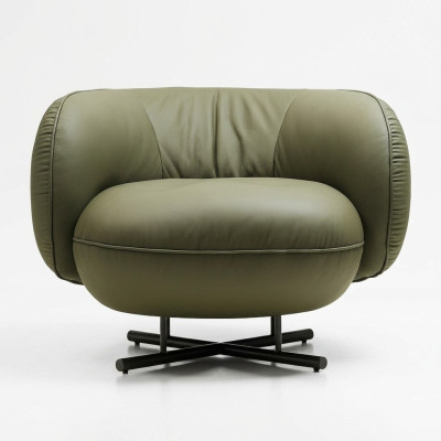 Armchair 1 Seater Faux Leather Lounge Luxury Upholstery Single Seat Design Gray