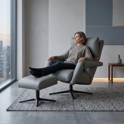 Luxury Armchair Furniture Club Lounge Relax Faux Leather Living Room Decor