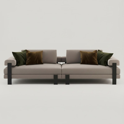 Sofa 2-seater Textile Wood Modern Sofa Upholstery Couch Design Luxury New