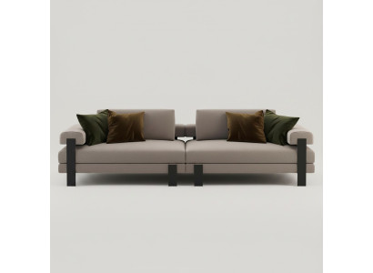Sofa 2-seater Textile Wood Modern Sofa Upholstery Couch Design Luxury New