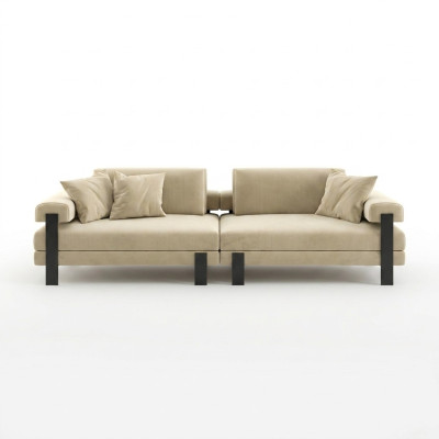 Designer sofa 2-seater modern couch upholstery beige sofas design sofa new