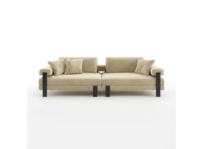 Designer sofa 2-seater modern couch upholstery beige sofas design sofa new