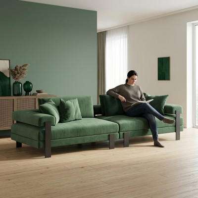 Sofa 2-seater couch design upholstery modern fabric modern two-seater