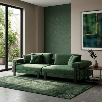 Sofa 2-seater couch design upholstery modern fabric modern two-seater