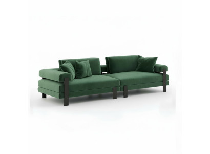 Sofa 2-seater couch design upholstery modern fabric modern two-seater