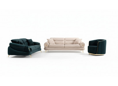 Living room upholstered furniture fabric sofa set 3+3+1 seater modern sofa