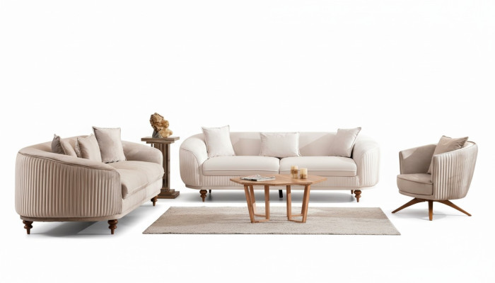 Sofa Couch Velvet Upholstery Seat 321 Seater Suite Design Wood Sofas New