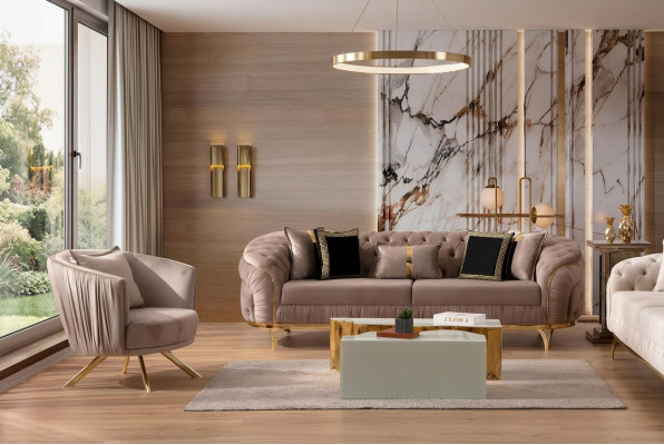 Luxury Sofa Set 31-Seater Textile Designer Chesterfield Sofa Modern