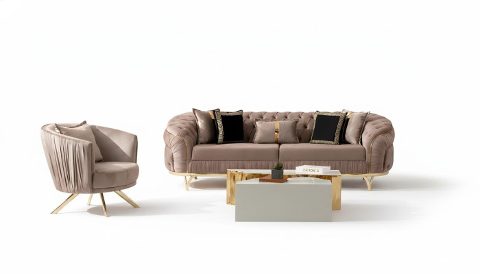 Luxury Sofa Set 31-Seater Textile Designer Chesterfield Sofa Modern