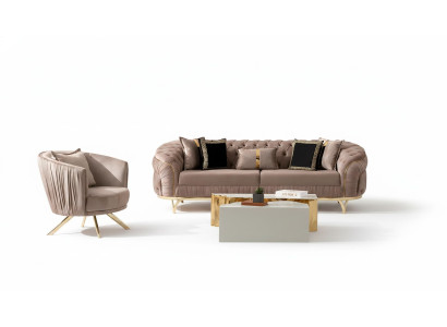 Luxury Sofa Set 31-Seater Textile Designer Chesterfield Sofa Modern