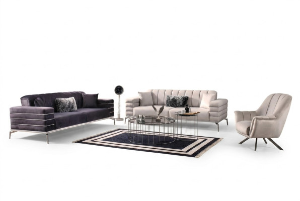 Sofa Velvet Upholstery Seat 3311 Design Sofas Metal Set Couches New