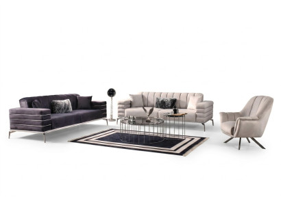 Sofa Velvet Upholstery Seat 3311 Design Sofas Metal Set Couches New